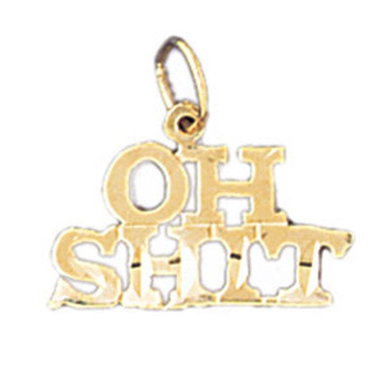 Oh Shit Pendant Necklace Charm Bracelet in Yellow, White or Rose Gold 10640