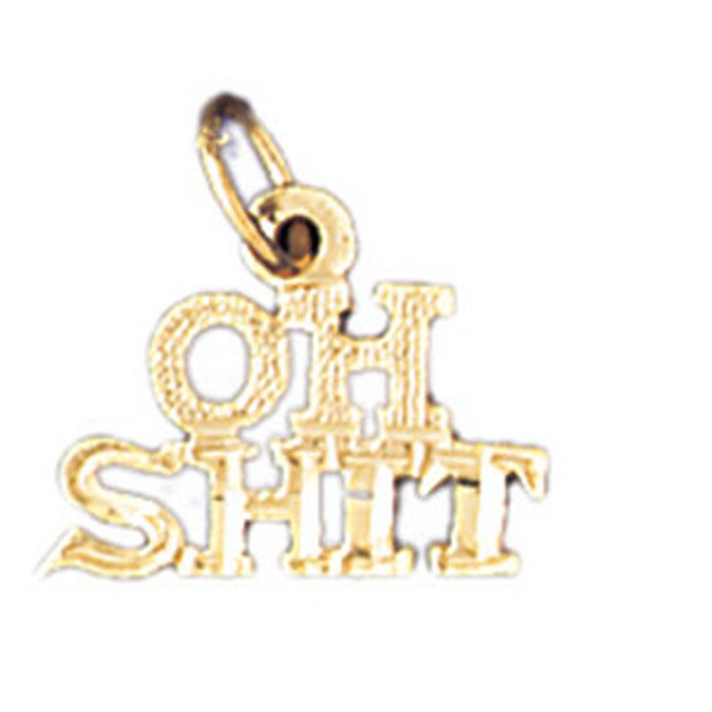 Oh Shit Pendant Necklace Charm Bracelet in Yellow, White or Rose Gold 10641