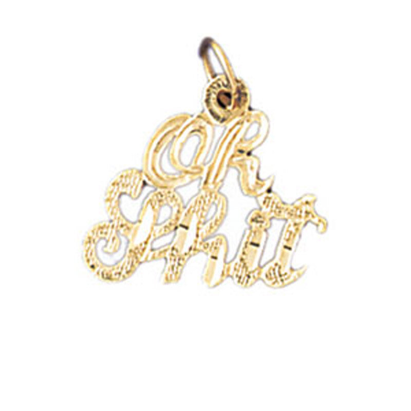 Oh Shit Pendant Necklace Charm Bracelet in Yellow, White or Rose Gold 10642