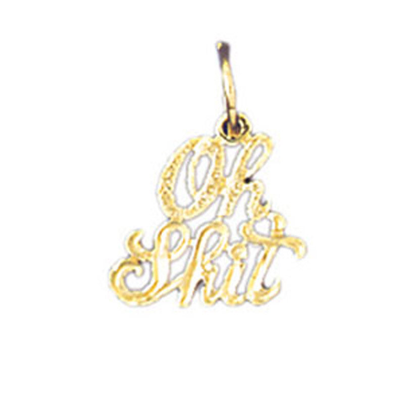Oh Shit Pendant Necklace Charm Bracelet in Yellow, White or Rose Gold 10643