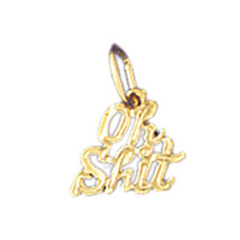 Oh Shit Pendant Necklace Charm Bracelet in Yellow, White or Rose Gold 10644