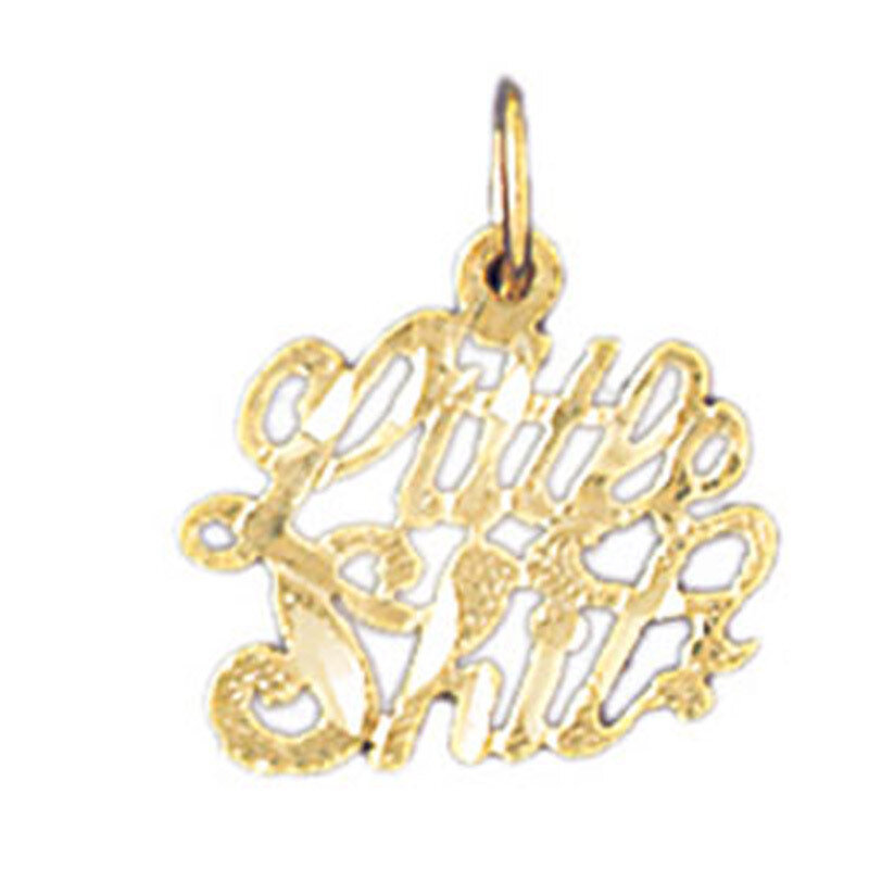 Little Shit Pendant Necklace Charm Bracelet in Yellow, White or Rose Gold 10645
