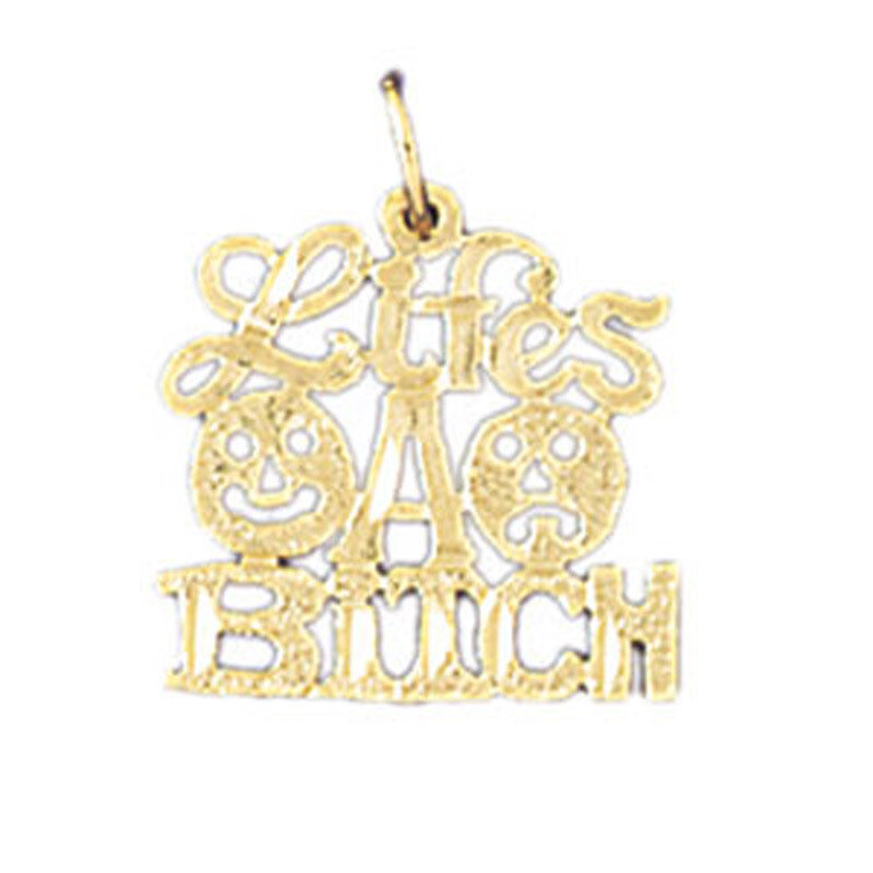 Lifes A Bitch Pendant Necklace Charm Bracelet in Yellow, White or Rose Gold 10646