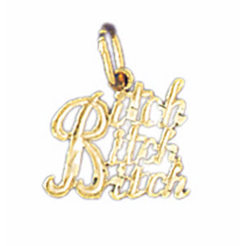 Dazzlers Jewelry Bitch Bitch Bitch Pendant Necklace Charm Bracelet in Yellow, White or Rose Gold 10…