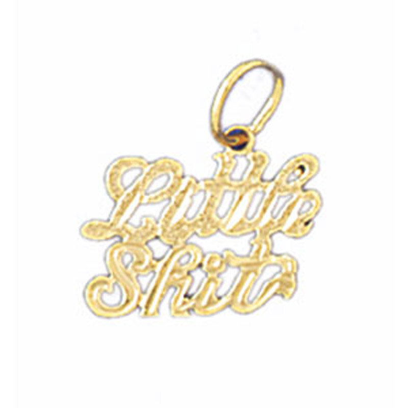 Dazzlers Jewelry Little Shit Pendant Necklace Charm Bracelet in Yellow, White or Rose Gold 10653, M…
