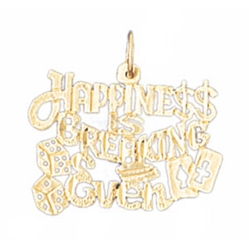 Happiness Breacking Even Pendant Necklace Charm Bracelet in Yellow, White or Rose Gold 10667