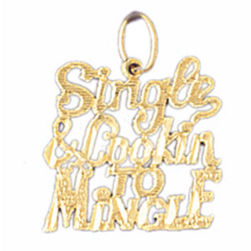 Dazzlers Jewelry Single &amp; Lookin To Mingle Pendant Necklace Charm Bracelet in Yellow, White or Rose…