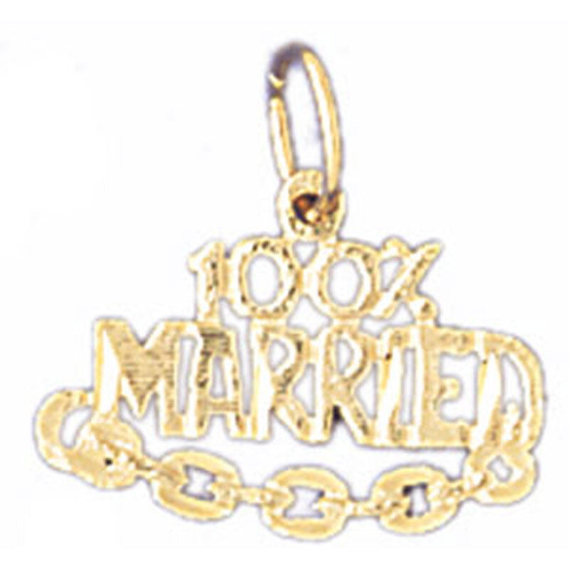 100% Married Pendant Necklace Charm Bracelet in Yellow, White or Rose Gold 10674