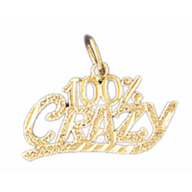 Dazzlers Jewelry 100% Crazy Pendant Necklace Charm Bracelet in Yellow, White or Rose Gold 10690, MP…