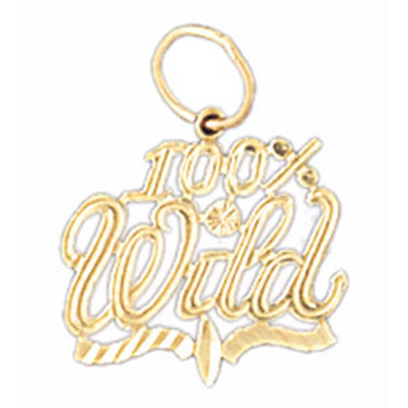 100% Wild Pendant Necklace Charm Bracelet in Yellow, White or Rose Gold 10695