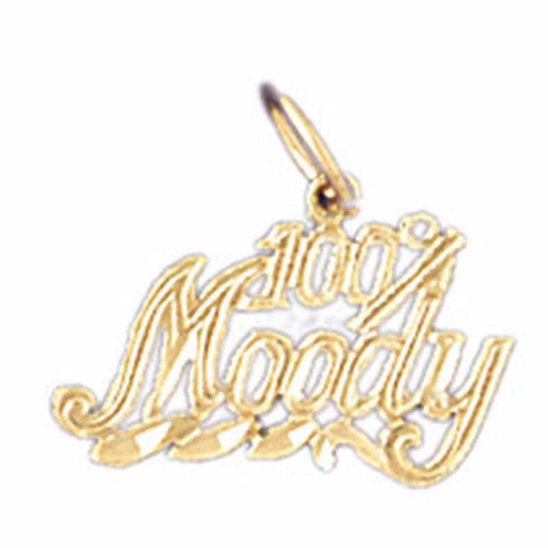 100% Moody Pendant Necklace Charm Bracelet in Yellow, White or Rose Gold 10698
