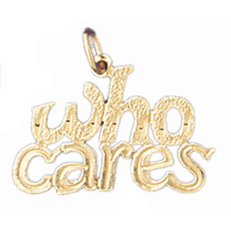 Who Cares Pendant Necklace Charm Bracelet in Yellow, White or Rose Gold 10701