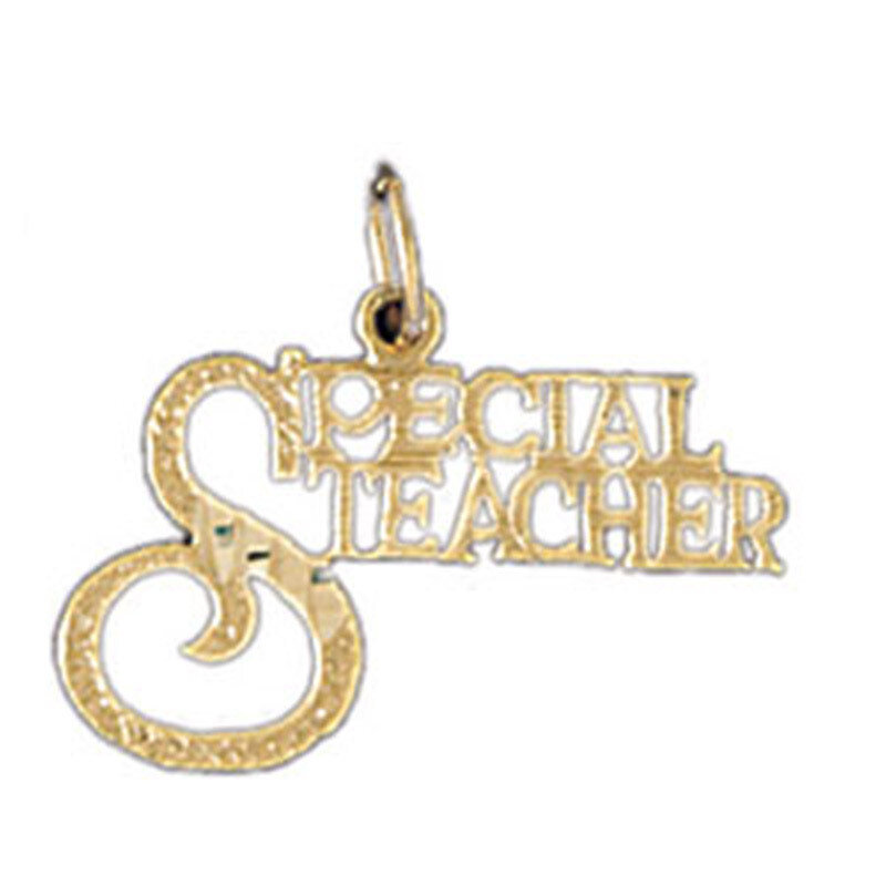 Dazzlers Jewelry Special Teacher Pendant Necklace Charm Bracelet in Yellow, White or Rose Gold 1071…