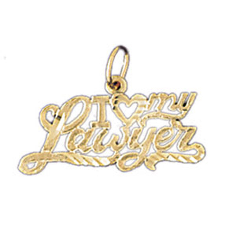 I Love My Lawyer Pendant Necklace Charm Bracelet in Yellow, White or Rose Gold 10715
