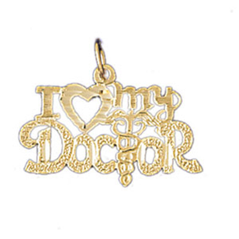 I Love My Doctor Pendant Necklace Charm Bracelet in Yellow, White or Rose Gold 10716