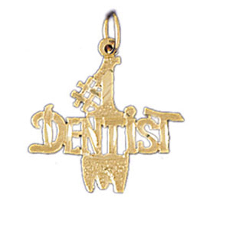 #1 Dentist Pendant Necklace Charm Bracelet in Yellow, White or Rose Gold 10719