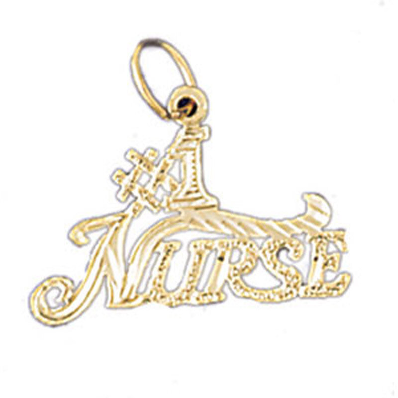 #1 Nurse Pendant Necklace Charm Bracelet in Yellow, White or Rose Gold 10722