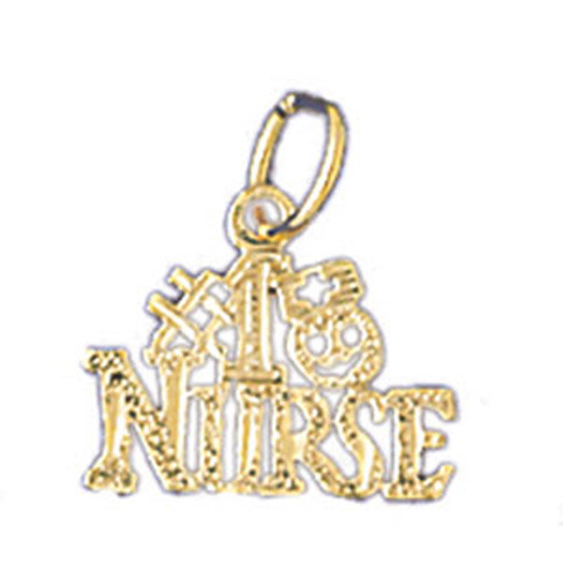 #1 Nurse Pendant Necklace Charm Bracelet in Yellow, White or Rose Gold 10724