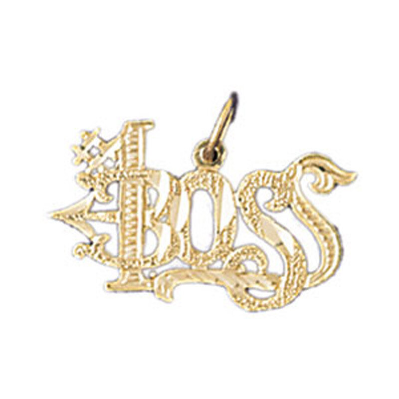 #1 Boss Pendant Necklace Charm Bracelet in Yellow, White or Rose Gold 10729