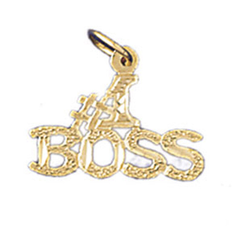 #1 Boss Pendant Necklace Charm Bracelet in Yellow, White or Rose Gold 10731