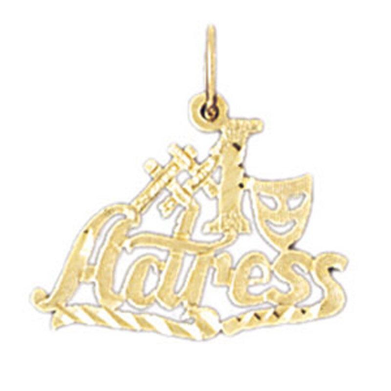 #1 Actress Pendant Necklace Charm Bracelet in Yellow, White or Rose Gold 10752