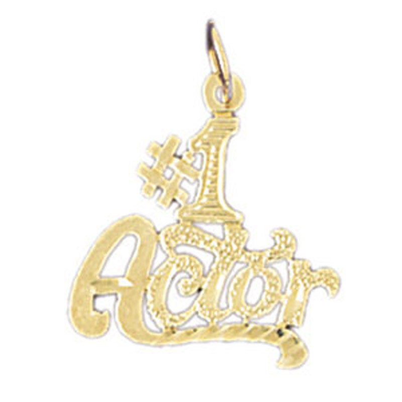 #1 Actor Pendant Necklace Charm Bracelet in Yellow, White or Rose Gold 10753