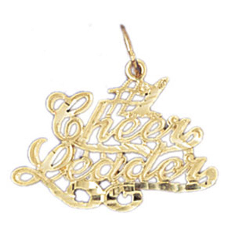 #1 Cheer Leader Pendant Necklace Charm Bracelet in Yellow, White or Rose Gold 10759