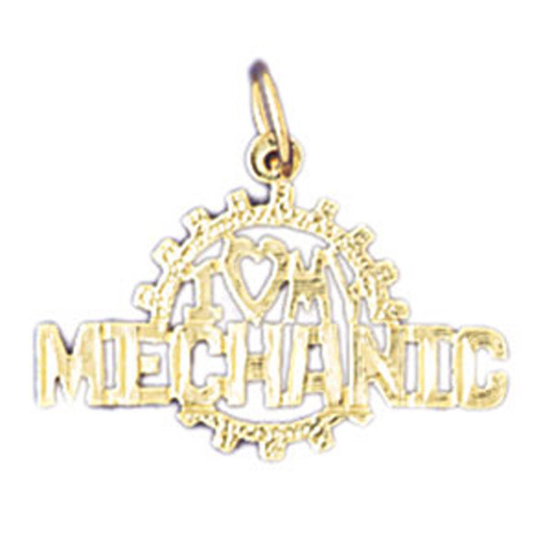 I Love My Mechanic Pendant Necklace Charm Bracelet in Yellow, White or Rose Gold 10769