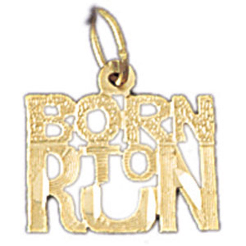 Born To Run Pendant Necklace Charm Bracelet in Yellow, White or Rose Gold 10791
