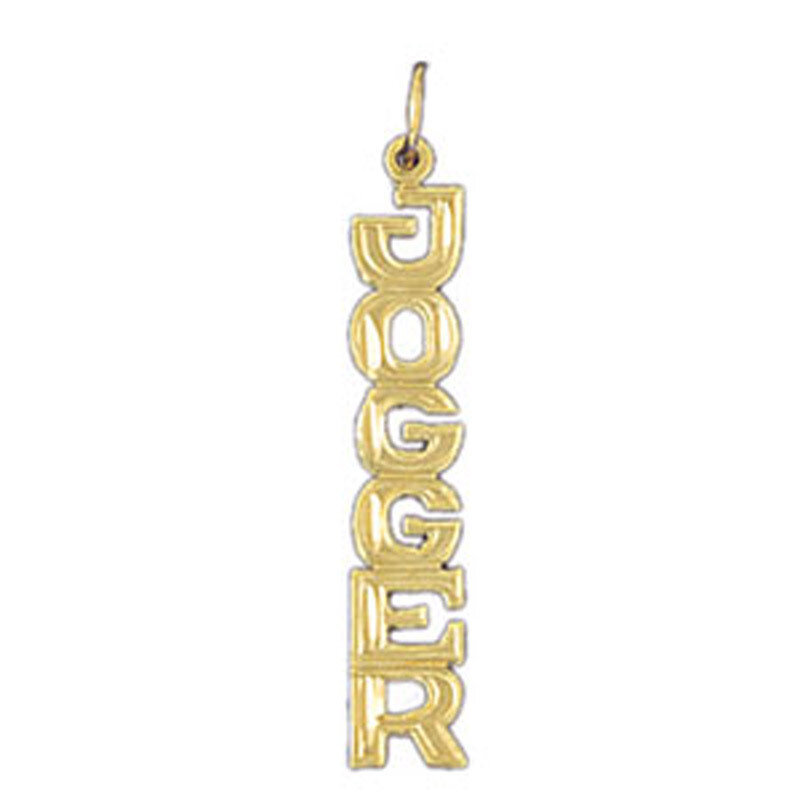 Jogger Pendant Necklace Charm Bracelet in Yellow, White or Rose Gold 10795