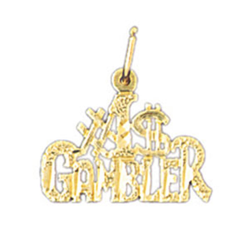 #1 $ Gambler Pendant Necklace Charm Bracelet in Yellow, White or Rose Gold 10799