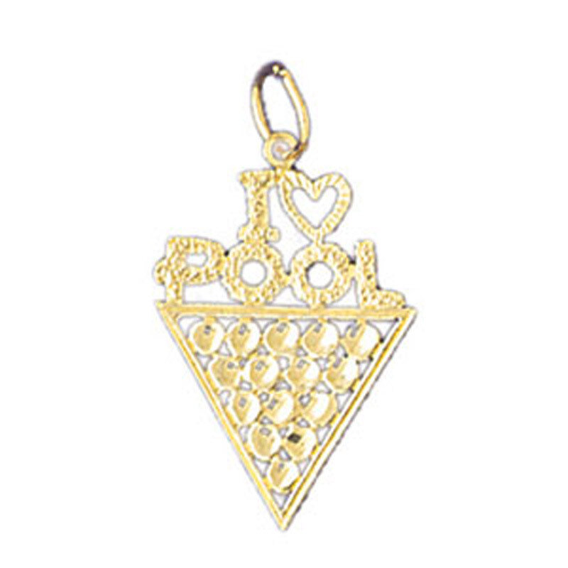 Dazzlers Jewelry I Love Pool Pendant Necklace Charm Bracelet in Yellow, White or Rose Gold 10803, M…