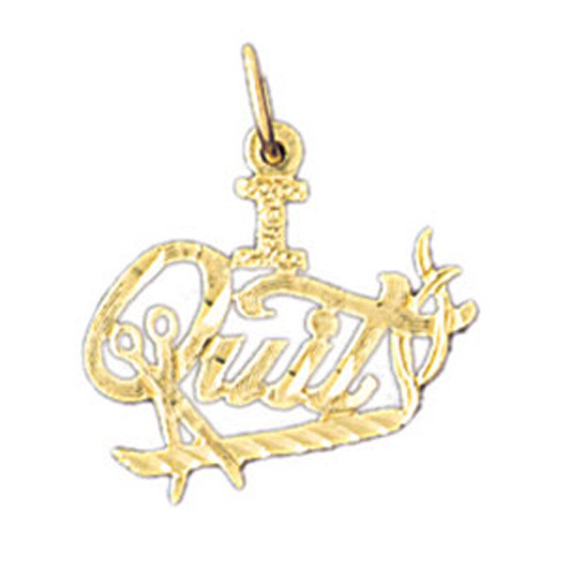 I Quit Pendant Necklace Charm Bracelet in Yellow, White or Rose Gold 10804