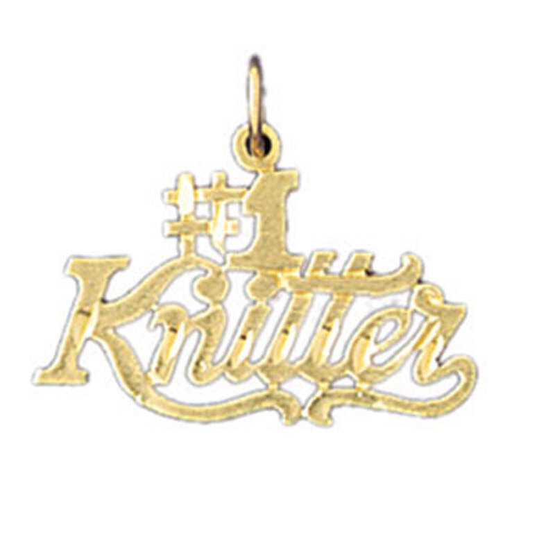 Dazzlers Jewelry #1 Knitter Pendant Necklace Charm Bracelet in Yellow, White or Rose Gold 10805, MP…