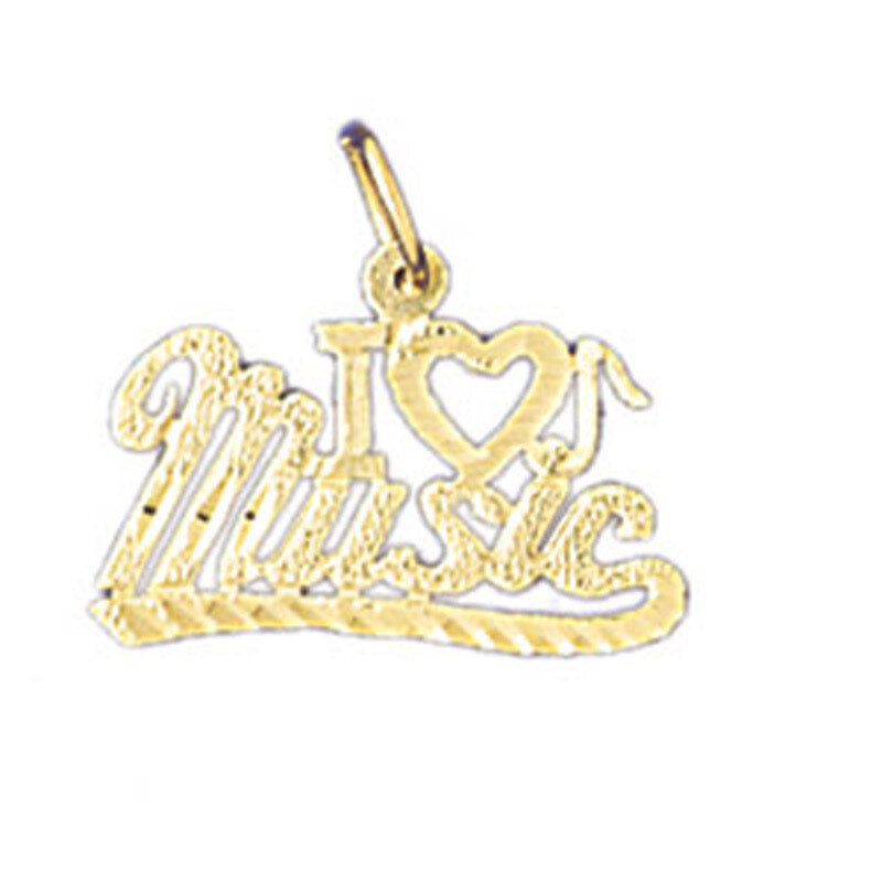 Dazzlers Jewelry I Love Music Pendant Necklace Charm Bracelet in Yellow, White or Rose Gold 10810, …
