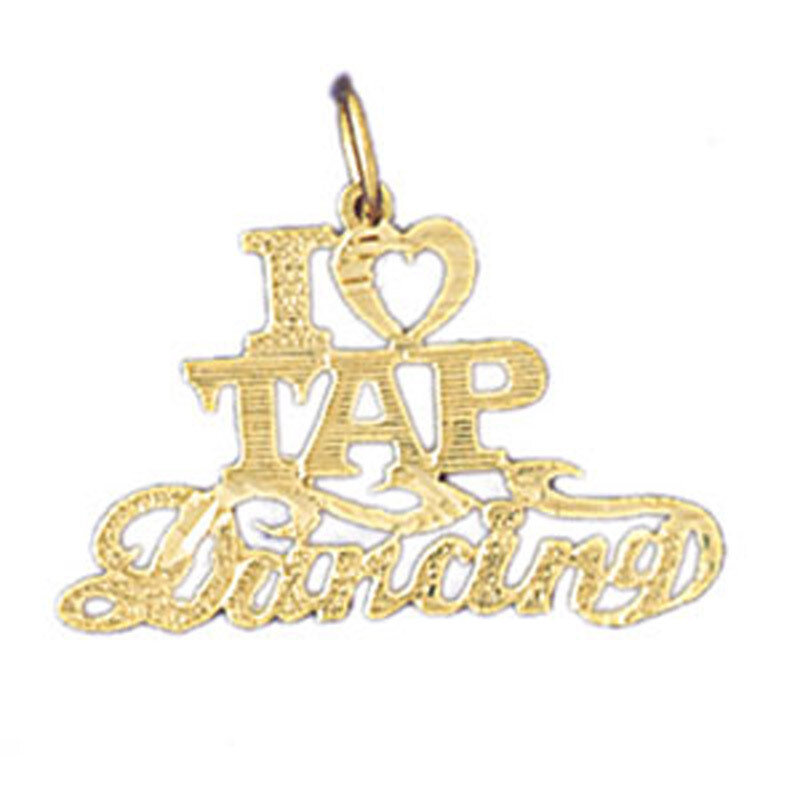 Dazzlers Jewelry I Love Tap Dancing Pendant Necklace Charm Bracelet in Yellow, White or Rose Gold 1…