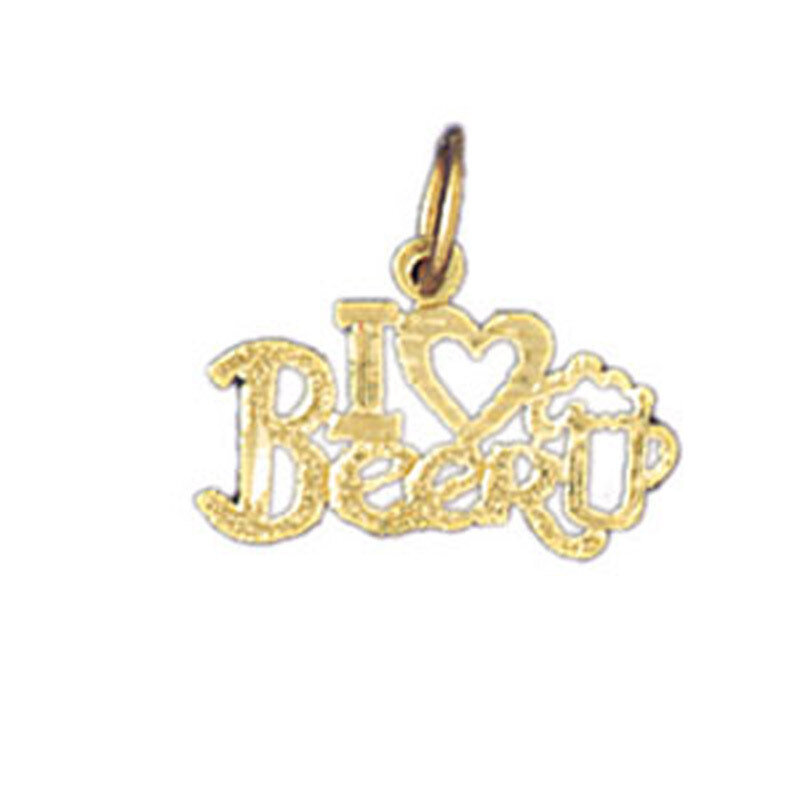 I Love Beer Pendant Necklace Charm Bracelet in Yellow, White or Rose Gold 10825