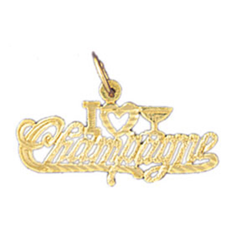 Dazzlers Jewelry I Love Champagne Pendant Necklace Charm Bracelet in Yellow, White or Rose Gold 108…