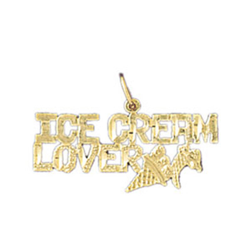 Ice Cream Lover Pendant Necklace Charm Bracelet in Yellow, White or Rose Gold 10828