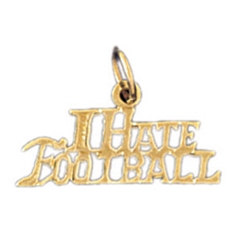 I Hate Football Pendant Necklace Charm Bracelet in Yellow, White or Rose Gold 10849