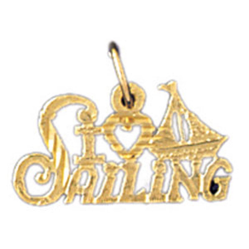 I Love Sailing Pendant Necklace Charm Bracelet in Yellow, White or Rose Gold 10874