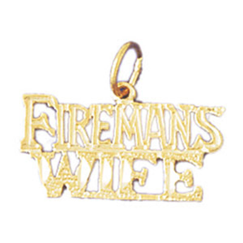 Firemans Wife Pendant Necklace Charm Bracelet in Yellow, White or Rose Gold 10879