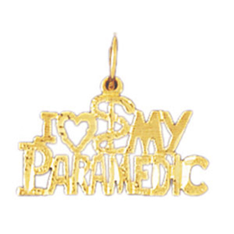 I Love My Paramedic Pendant Necklace Charm Bracelet in Yellow, White or Rose Gold 10888