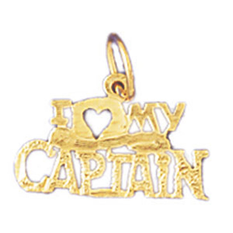 I Love My Captain Pendant Necklace Charm Bracelet in Yellow, White or Rose Gold 10898