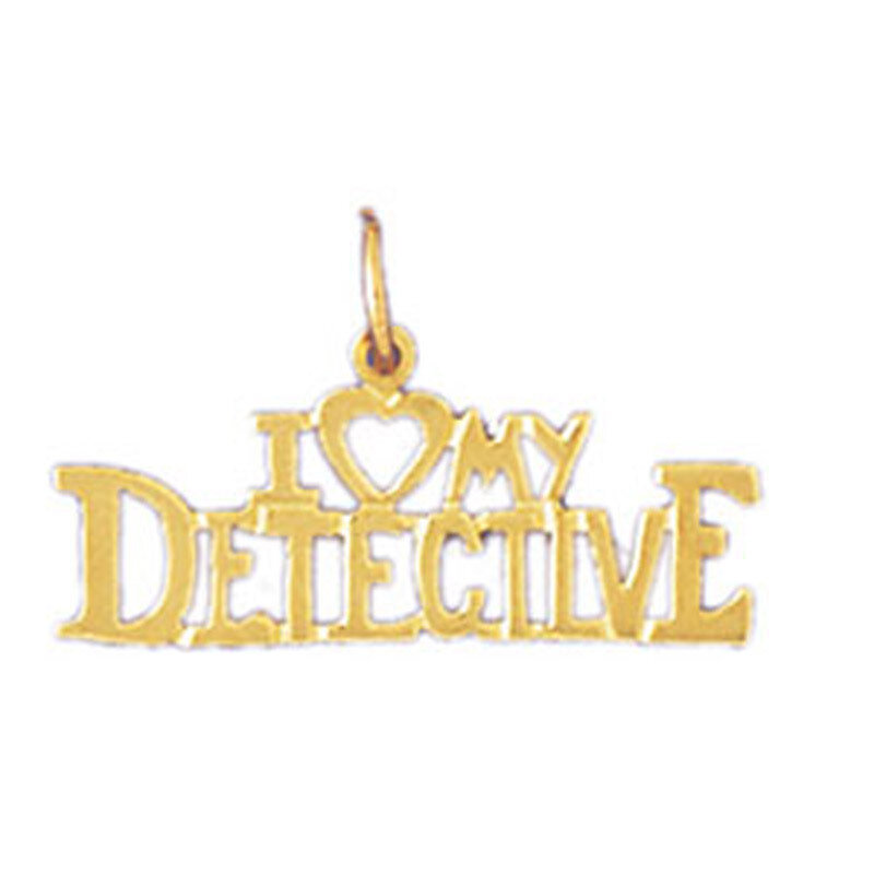 I Love My Detective Pendant Necklace Charm Bracelet in Yellow, White or Rose Gold 10900