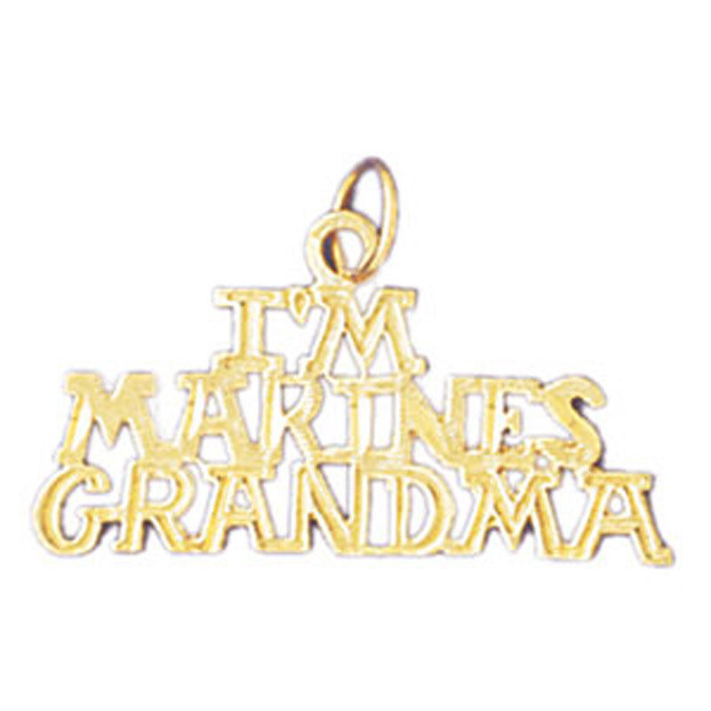 I'M Marines Grandma Pendant Necklace Charm Bracelet in Yellow, White or Rose Gold 10901