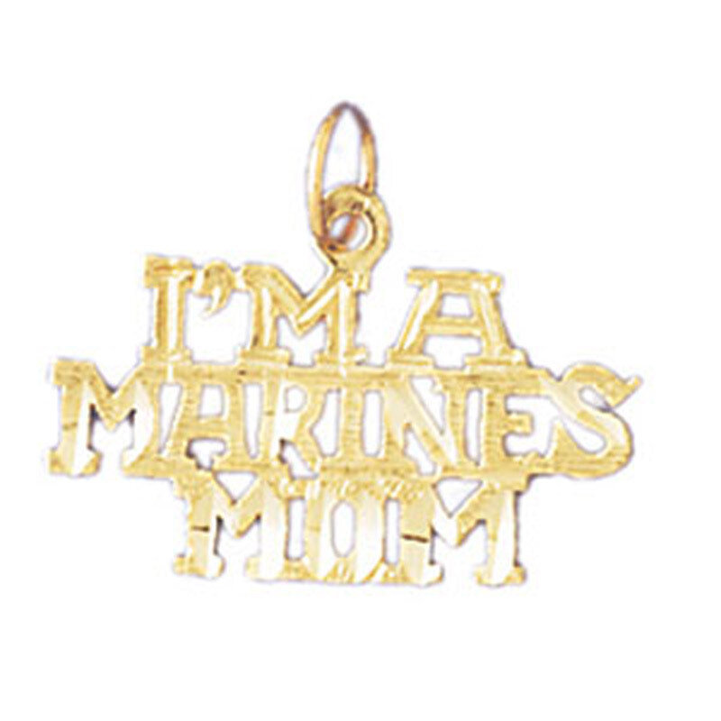 I'M A Marines Mom Pendant Necklace Charm Bracelet in Yellow, White or Rose Gold 10902