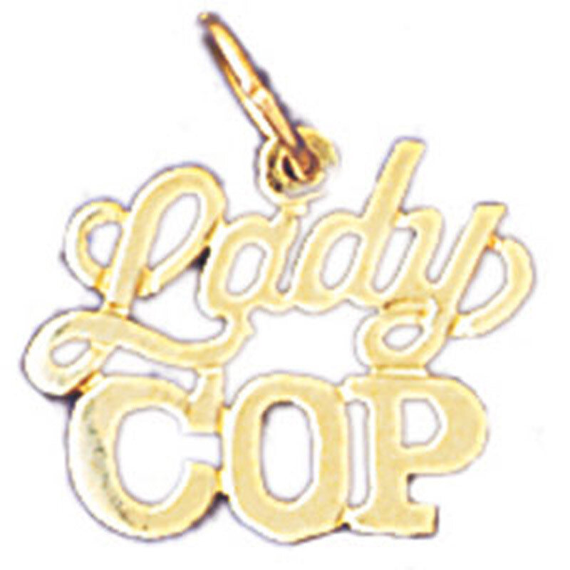 Lady Cop Pendant Necklace Charm Bracelet in Yellow, White or Rose Gold 10916