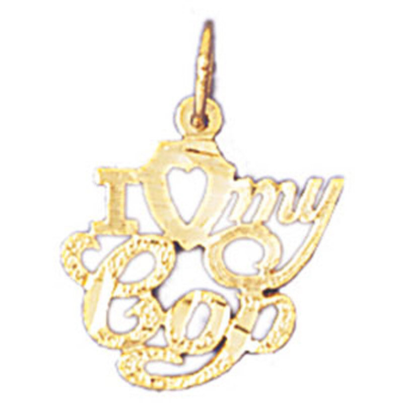 I Love My Cop Pendant Necklace Charm Bracelet in Yellow, White or Rose Gold 10917