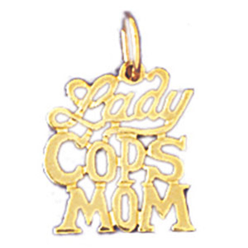 Lady Cops Mom Pendant Necklace Charm Bracelet in Yellow, White or Rose Gold 10920